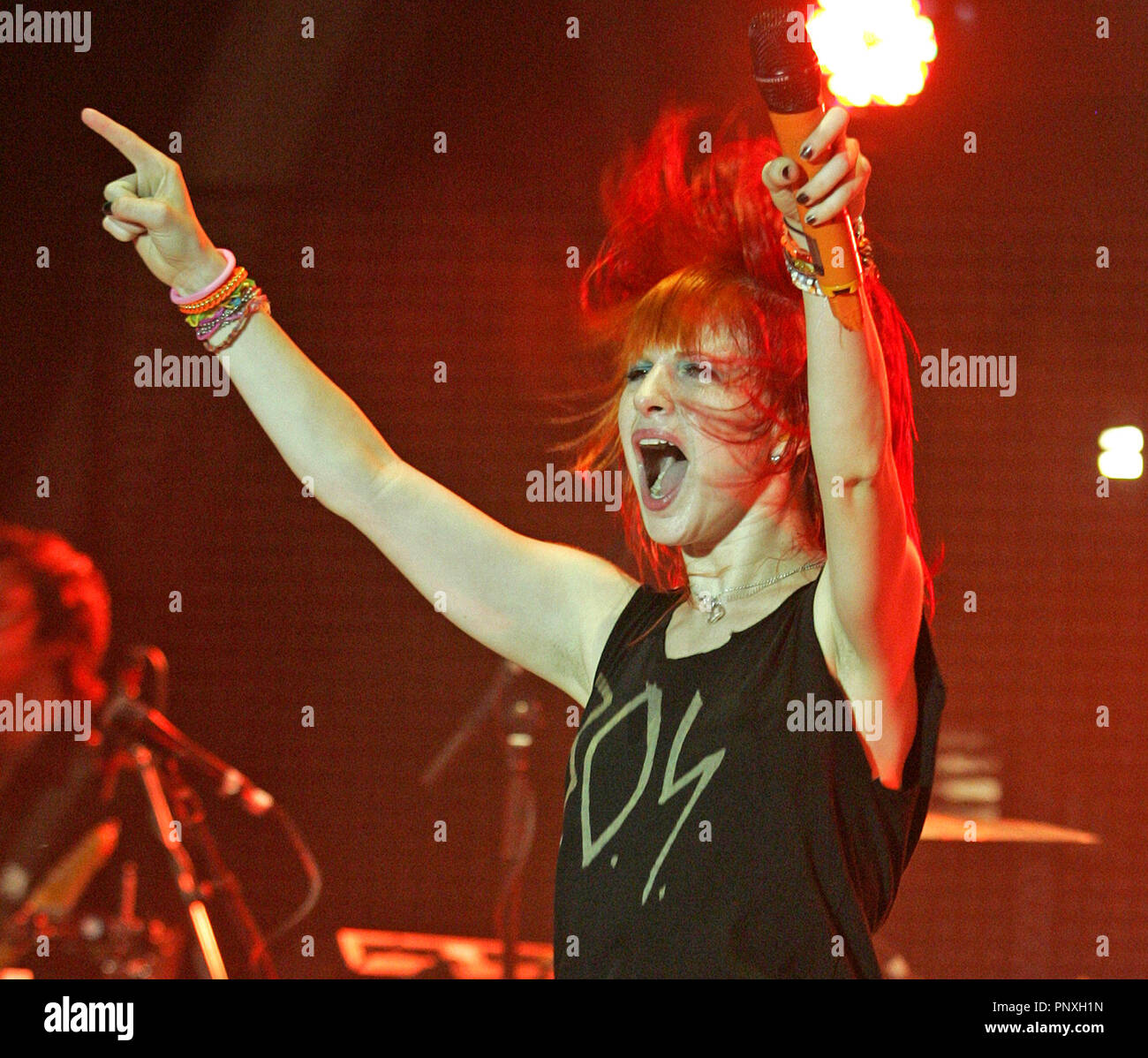 Hayley Williams performs with Paramore in concert on the 2010 Honda Civic Tour at the Bayfront Park Amphitheatre in Miami on August 4, 2010.