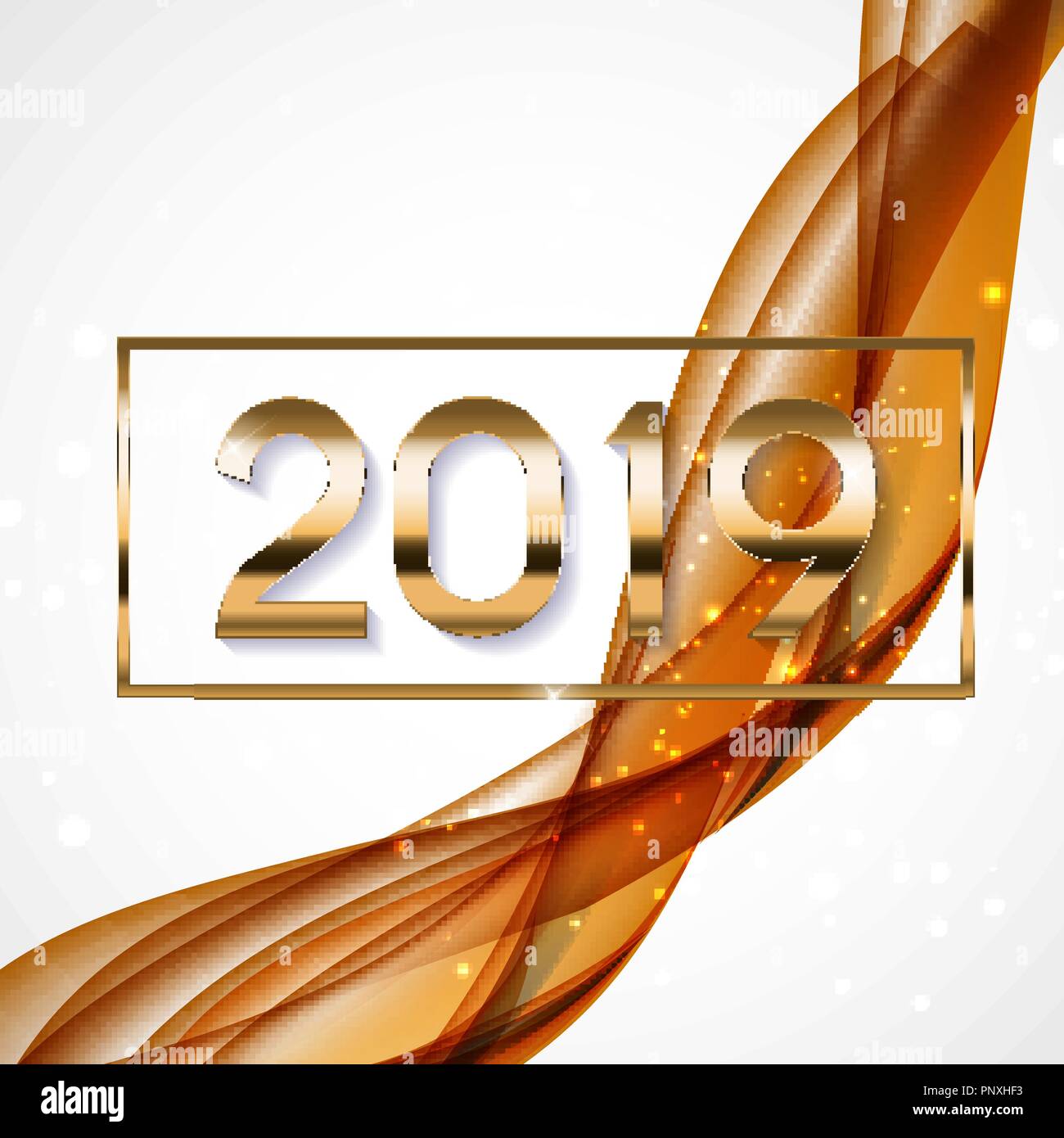 2019 Abstract Vector Illustration New Year Bakground Stock Vector