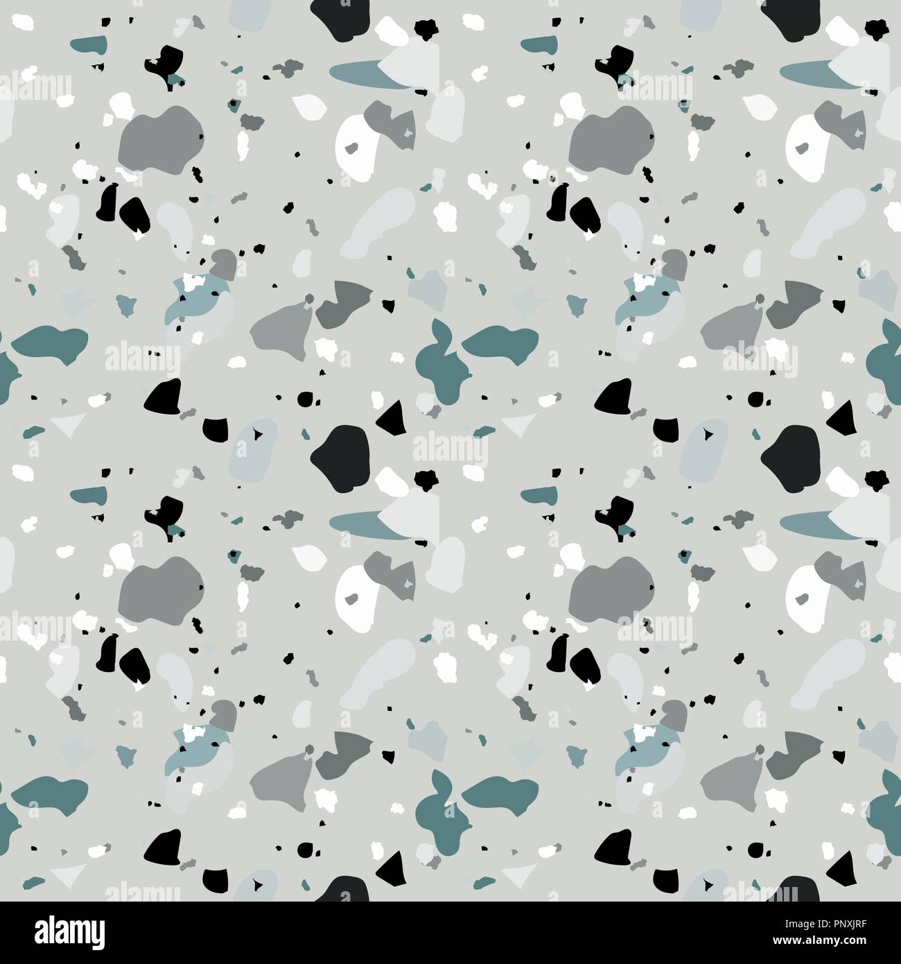 Naturalistic marble floor, with the addition of granite, quartz, glass, calcite, dolomite. Seamless pattern. Vector Illustration Stock Vector