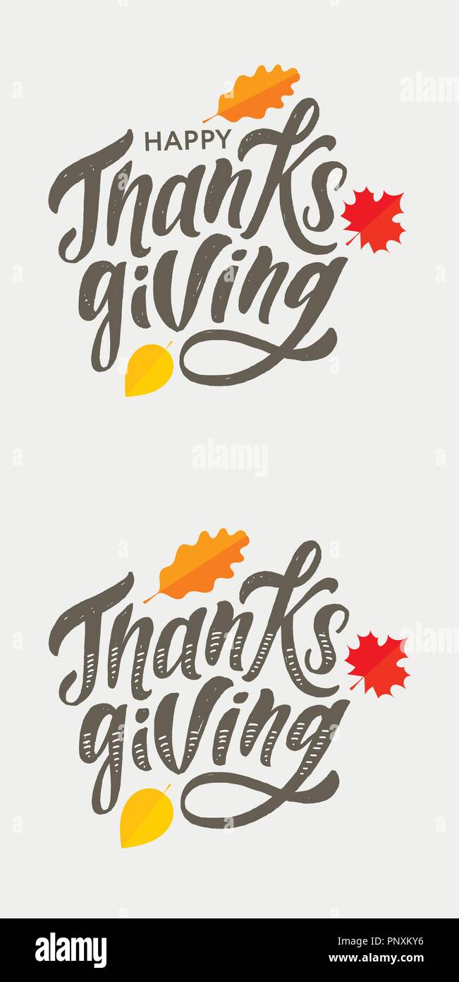 Happy Thanksgiving lettering Calligraphy Brush Text Holiday Vector ...