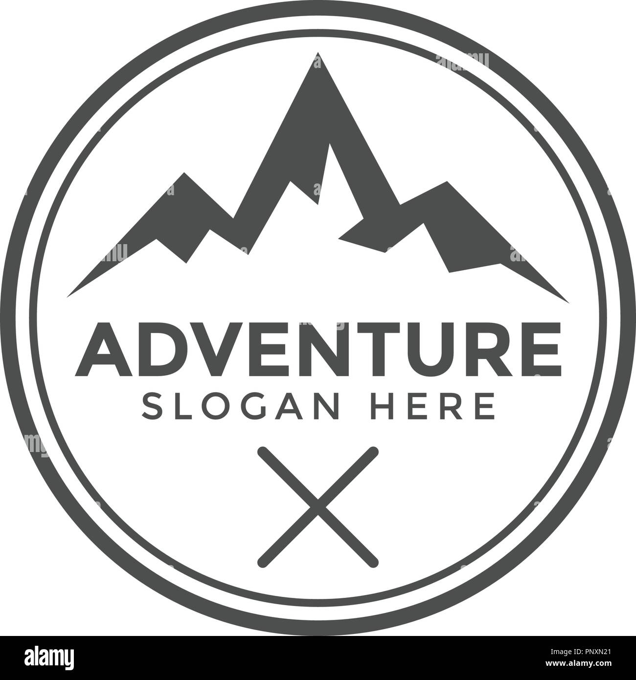 Classic adventure mountain logo icon design template vector Stock Vector