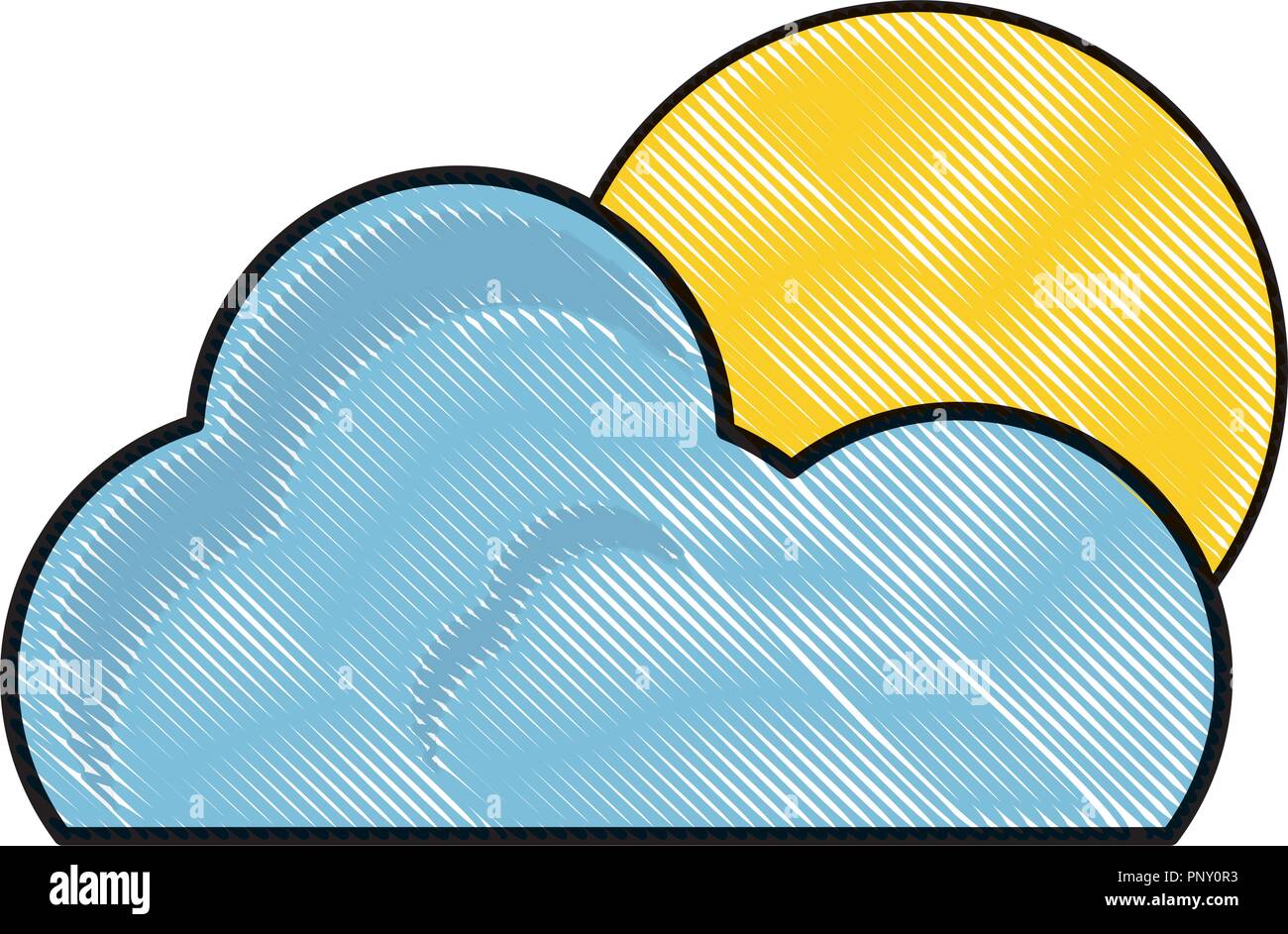 cloud and sun over white background, vector illustration Stock Vector ...