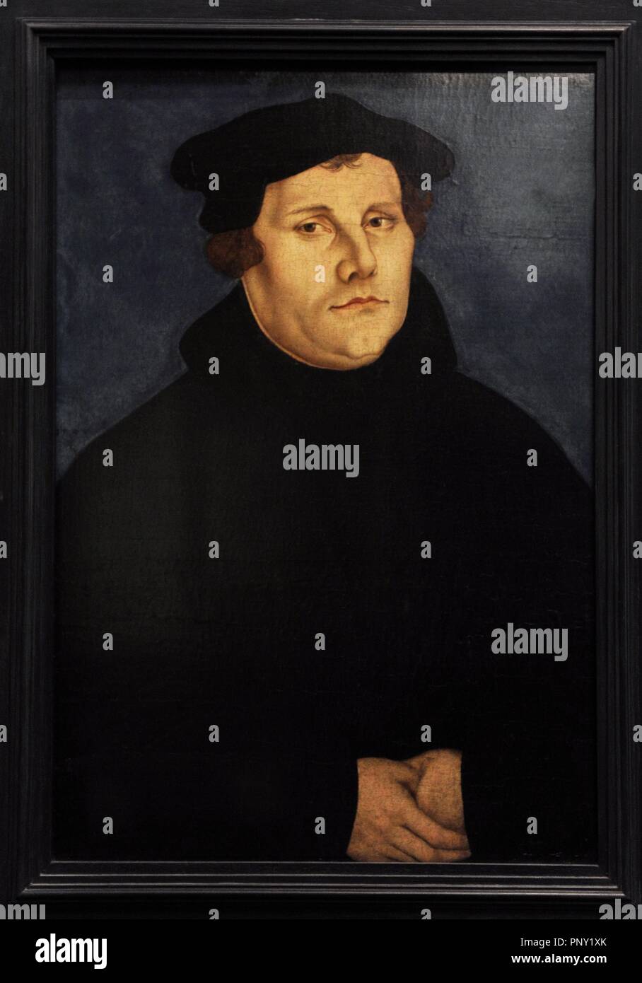 Martin Luther (1483-1546). German monk, icon of the Protestant Reformation. Portrait by Lucas Cranach the Elder (1472-1553), 1529. German Historical Museum. Berlin. Germany. Stock Photo