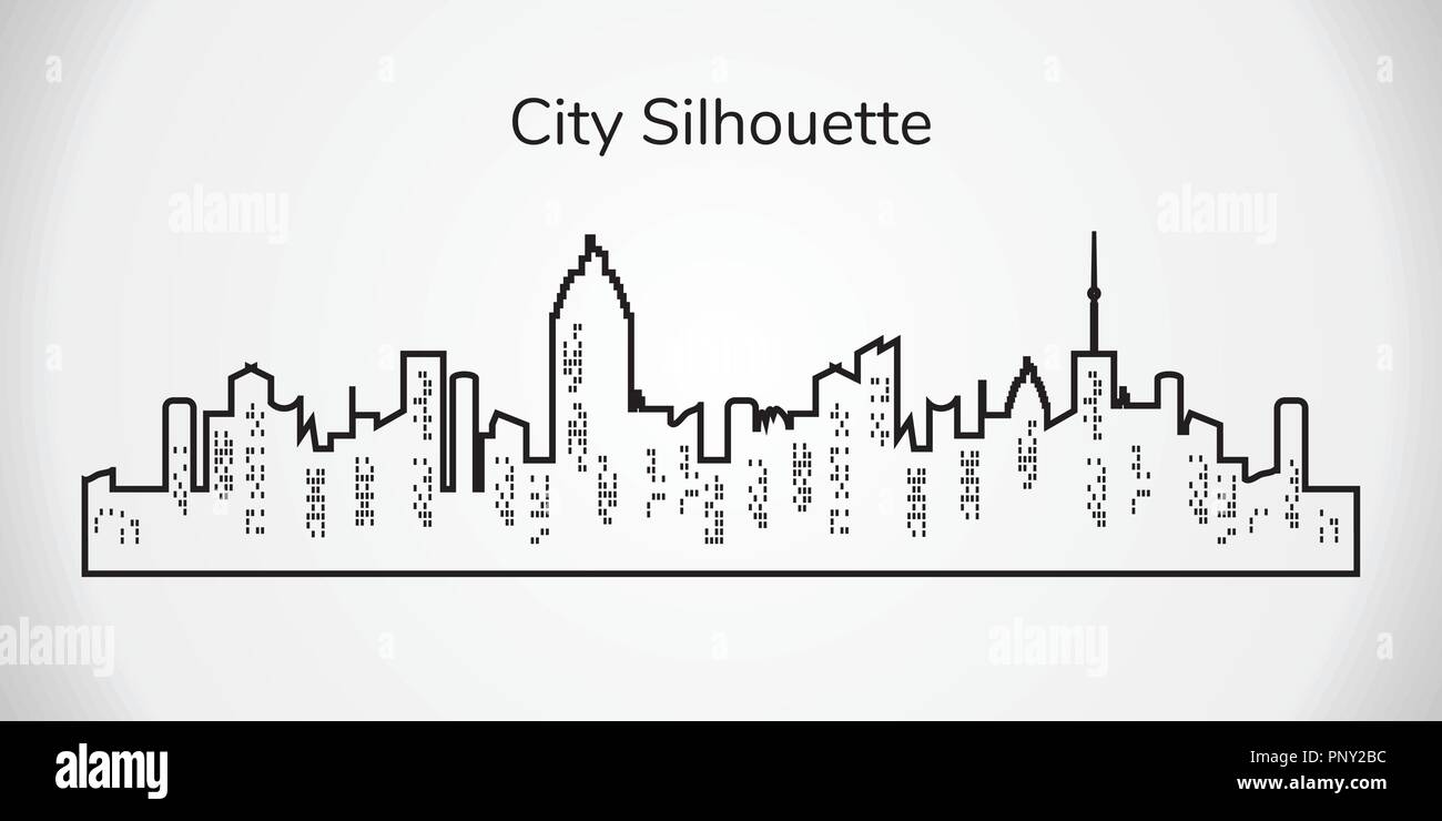 Vector City Silhouette City Landscape On White Background Stock Vector Image Art Alamy