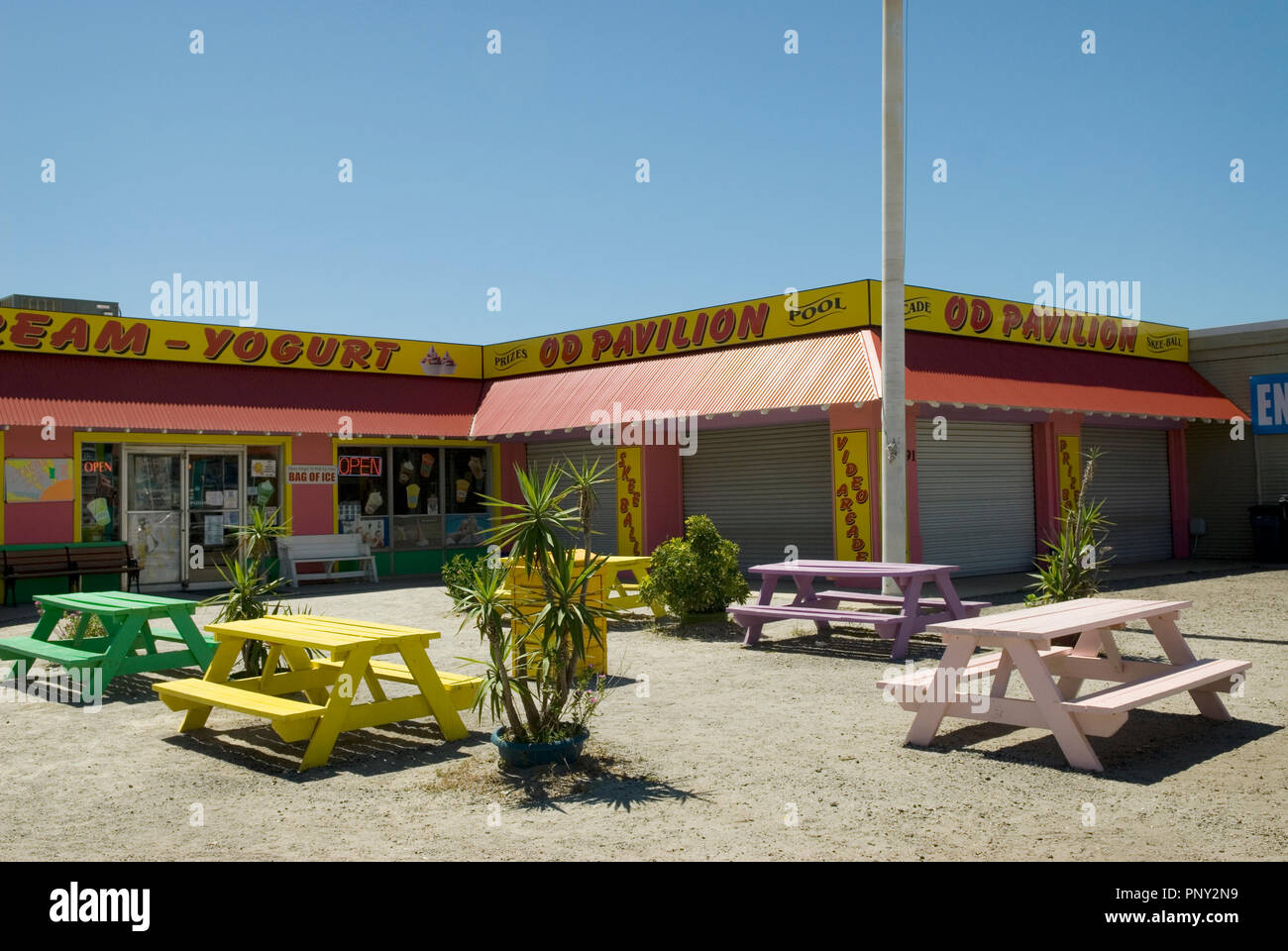 Picnic Tables OD Pavilion North Myrtle Beach SC Stock Photo Alamy