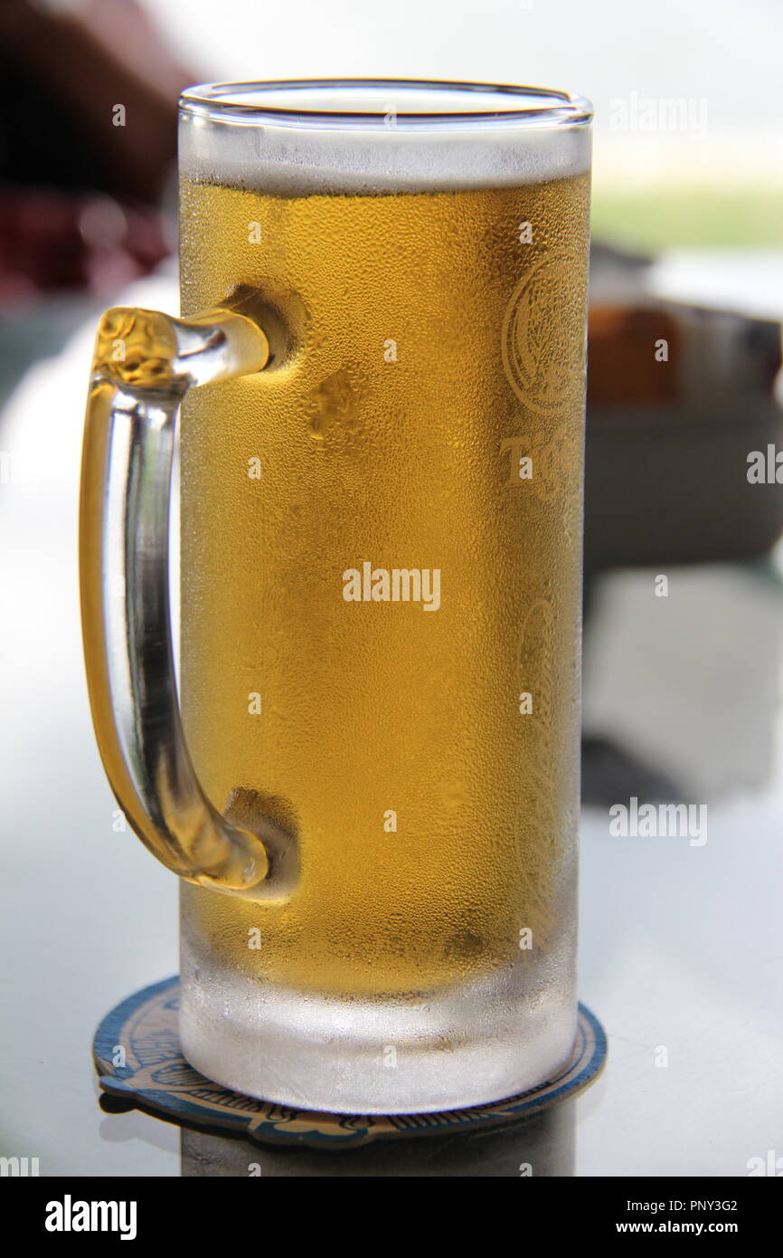 Ice cold Tiger Beer in Penang Stock Photo