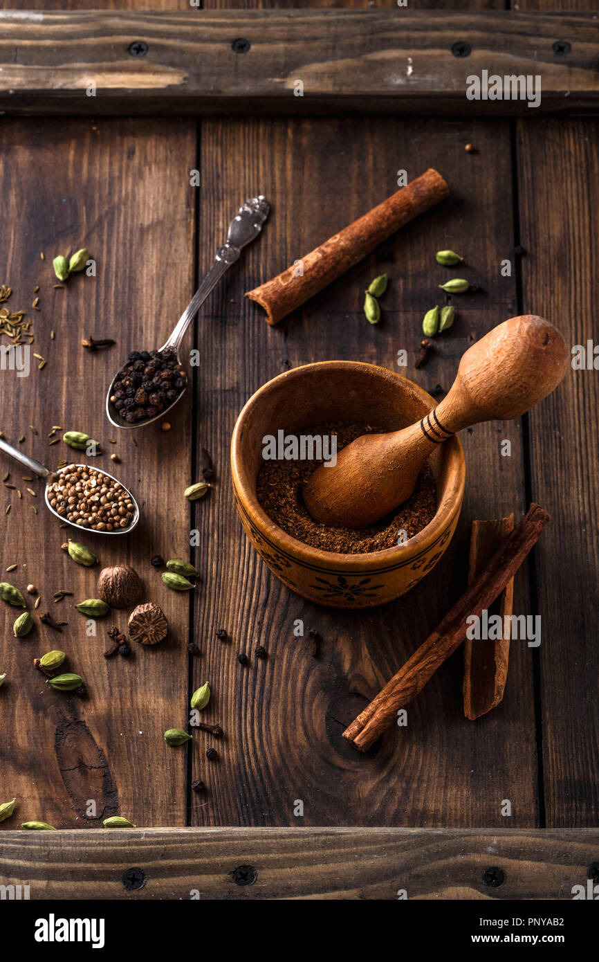 Indian Garam masala powder making process Stock Photo Alamy