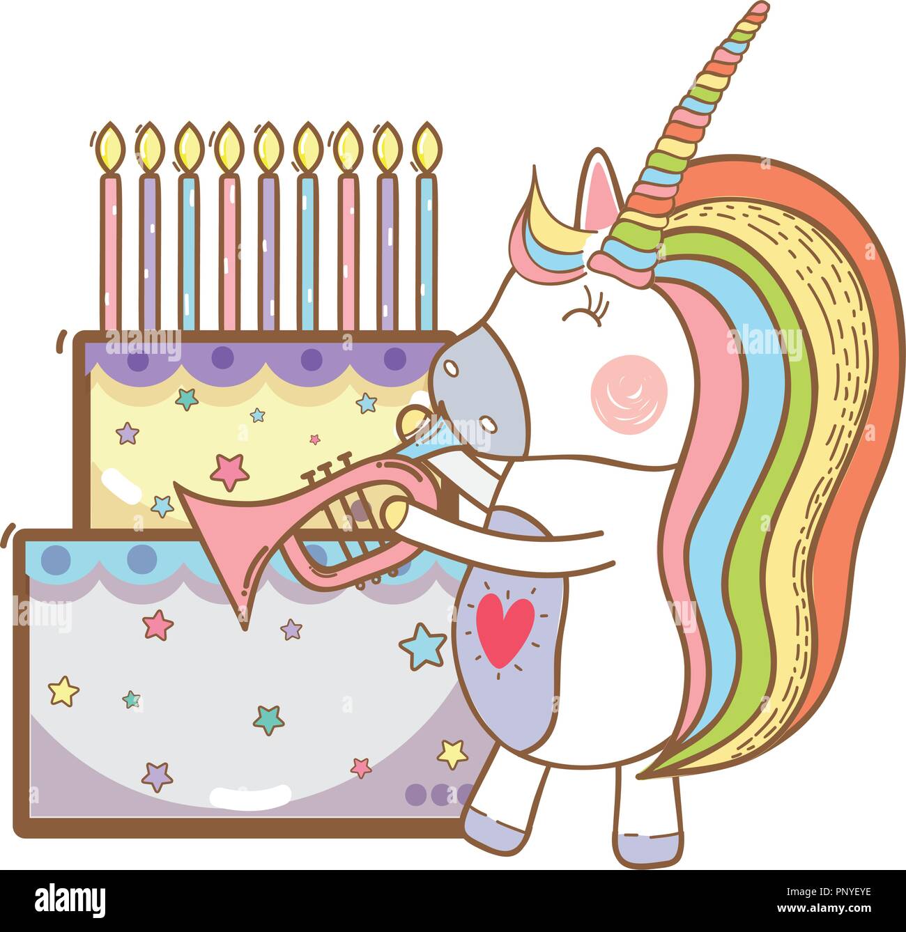 Happy birthday unicorn cartoons Stock Vector Image & Art - Alamy