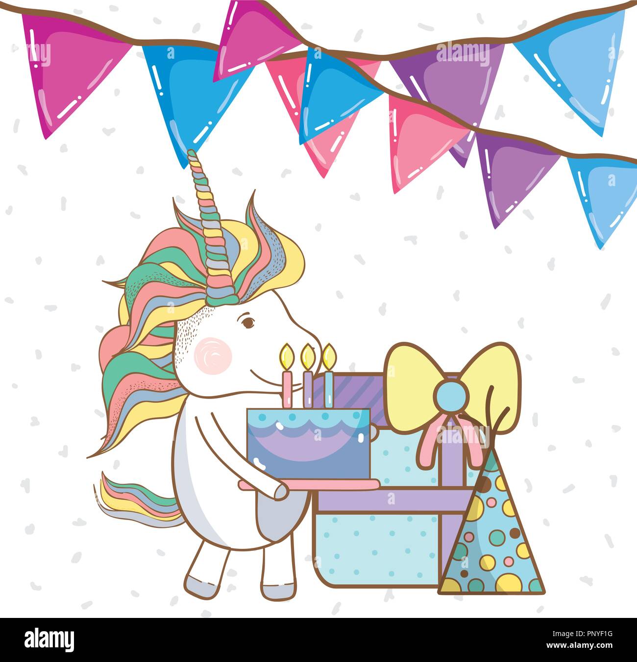 Happy birthday unicorn cartoons Stock Vector Image & Art - Alamy