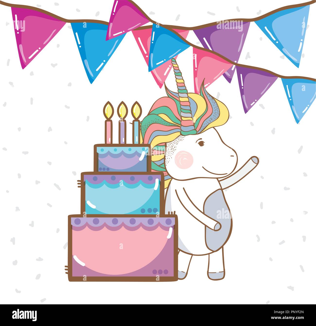 Happy birthday unicorn cartoons Stock Vector Image & Art - Alamy