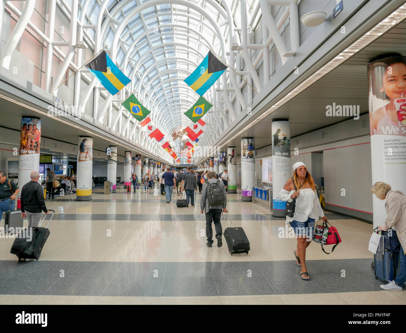 Terminal 3, O'Hare International Airport, Chicago, Illinois Stock Photo