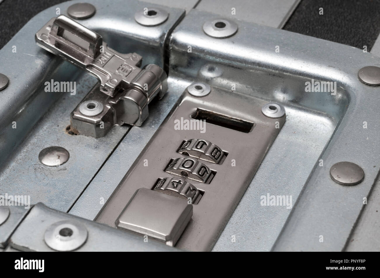 Combination Lock On Old Camera Case With The Hasp In The Open Position