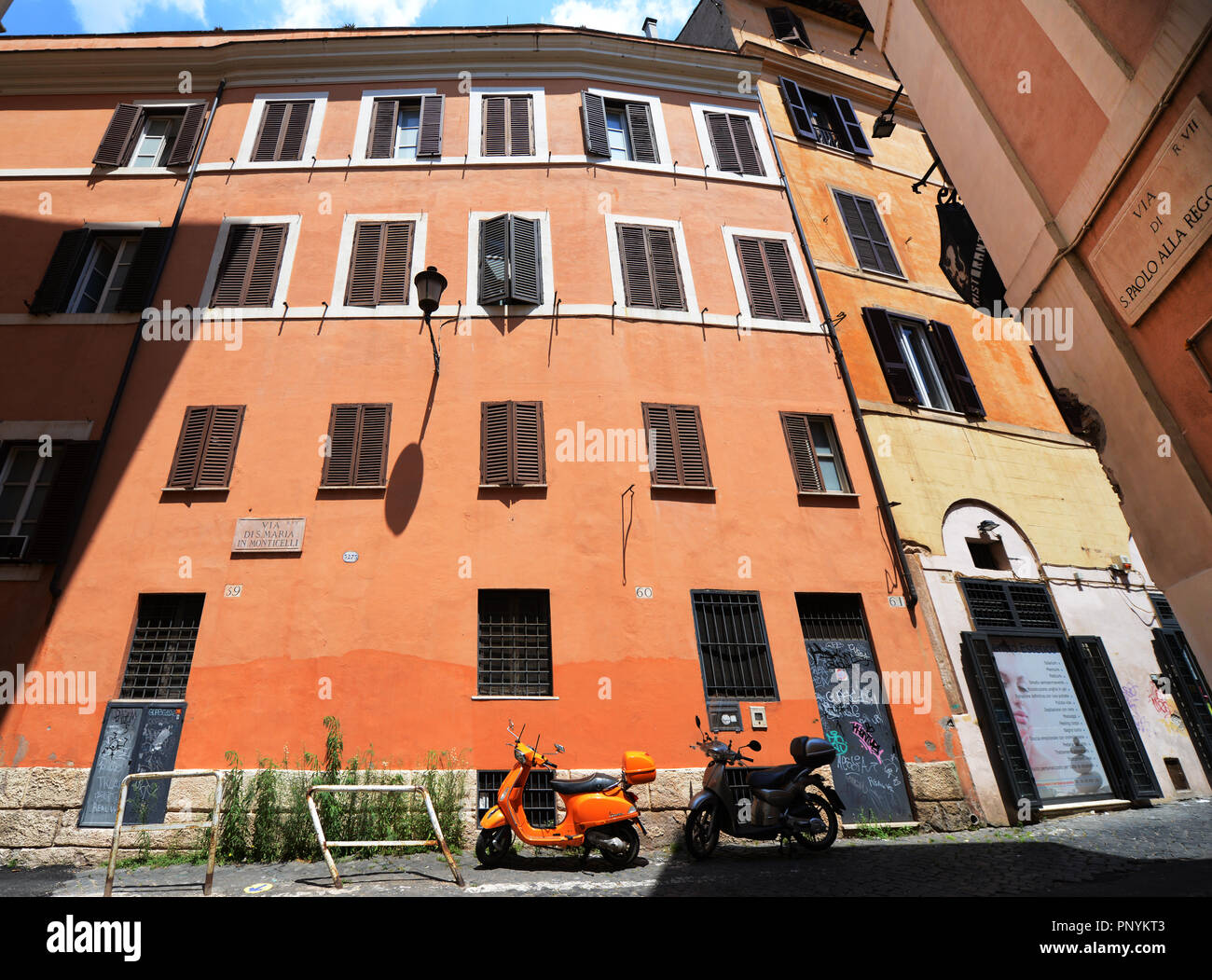 A beautiful building on Via di S. Maria in Monticelli in Rome. Stock Photo