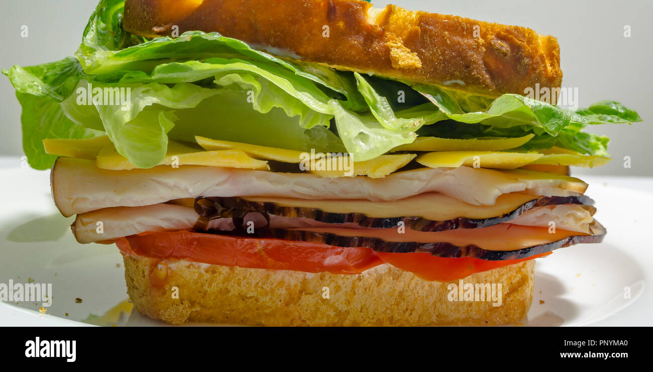 Delectable deli sandwich on a plate Stock Photo