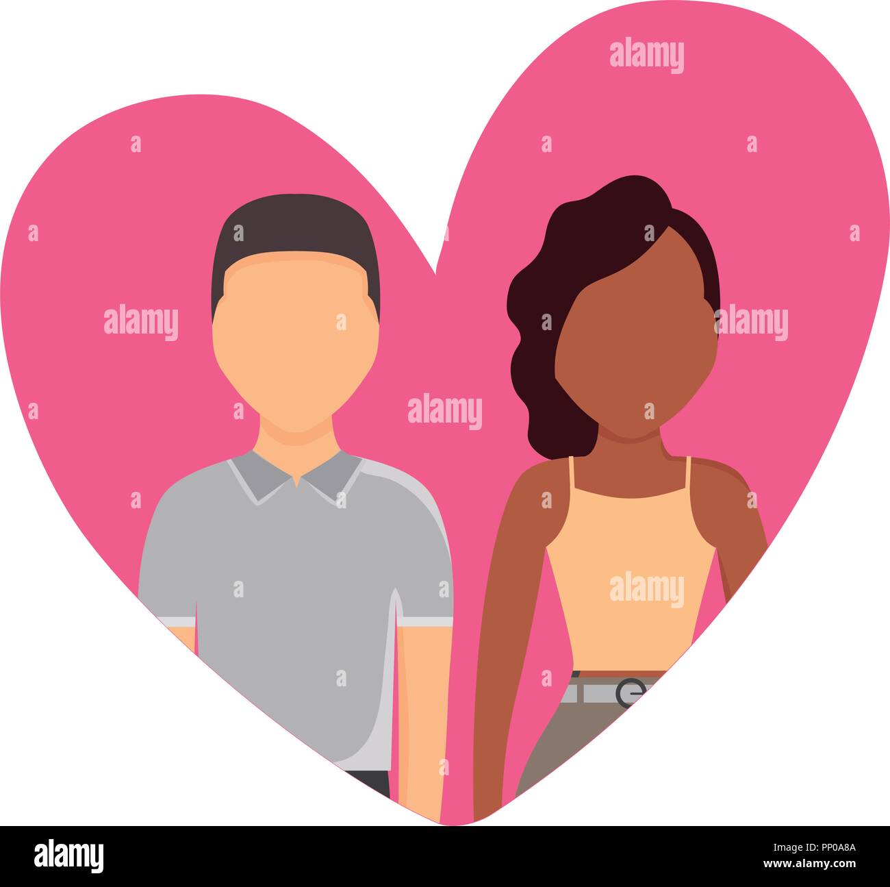 heart with couple over white background, colorful design. vector ...