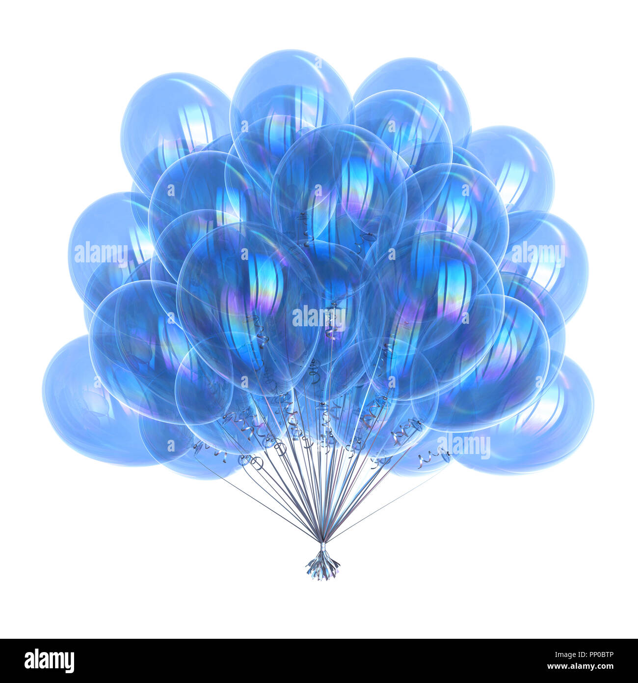 Balloon group birthday decoration blue white, helium balloons bunch ...