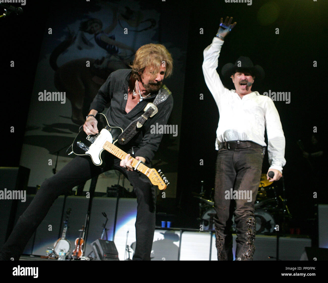 Ronnie Dunn (L) and Kix Brooks with Brooks and Dunn perform in concert ...