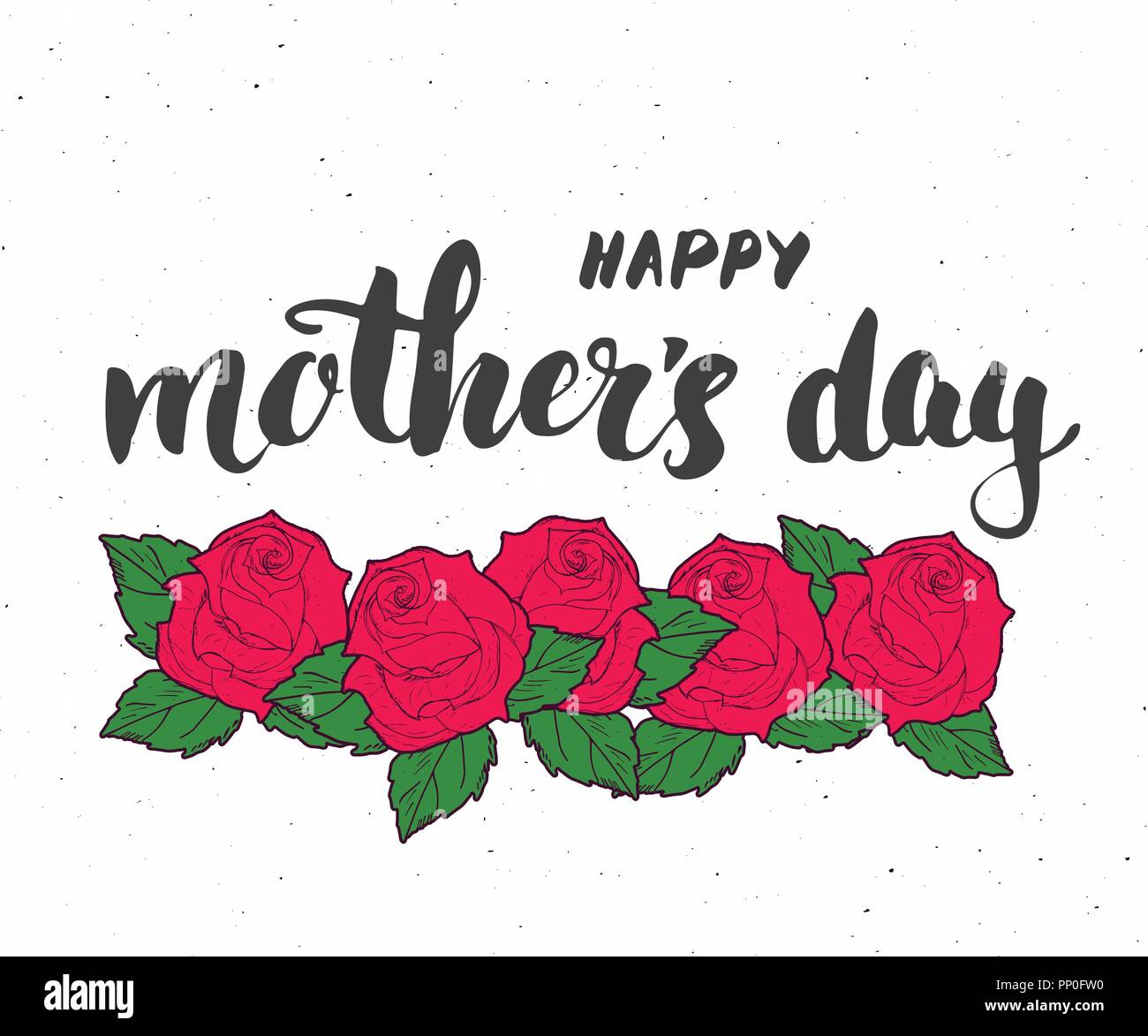 Happy Mother's Day Hand lettering. Calligraphic sign with flowers ...
