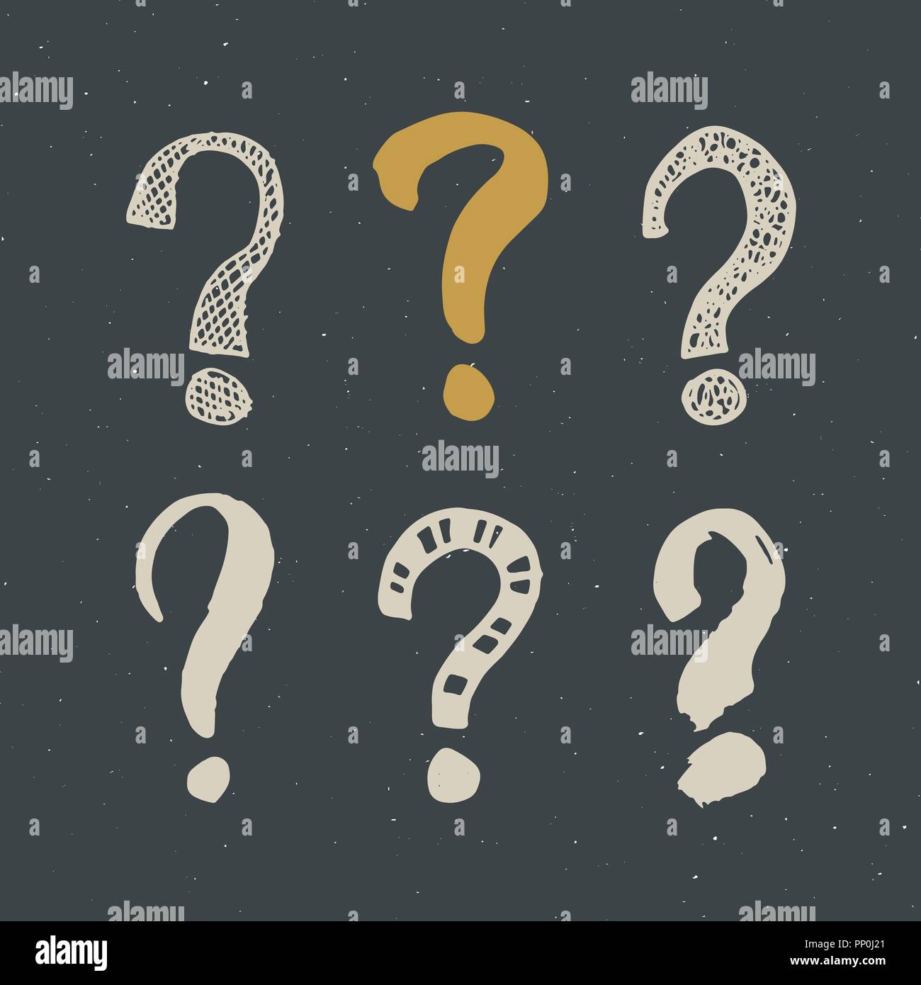 Question Sign Doodle Questions marks doodle set. Hand drawn grunge signs. Vector ...