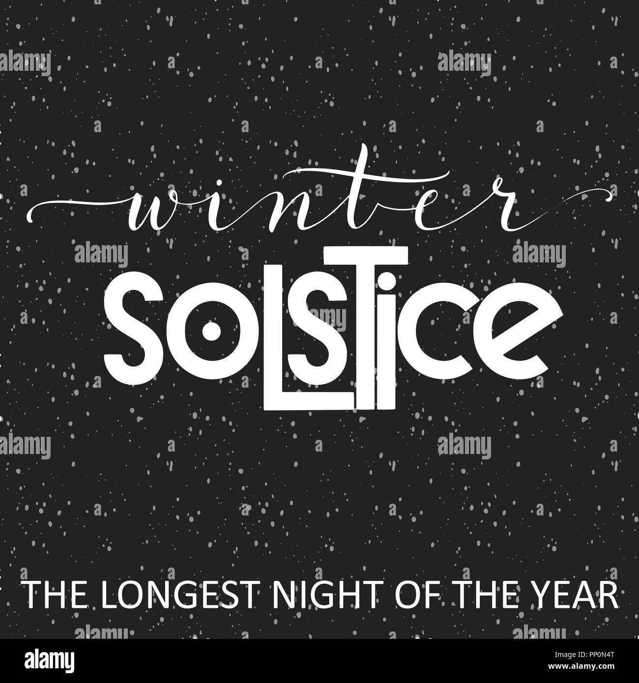 Winter solstice lettering. Elements for invitations, posters, greeting cards Stock Vector