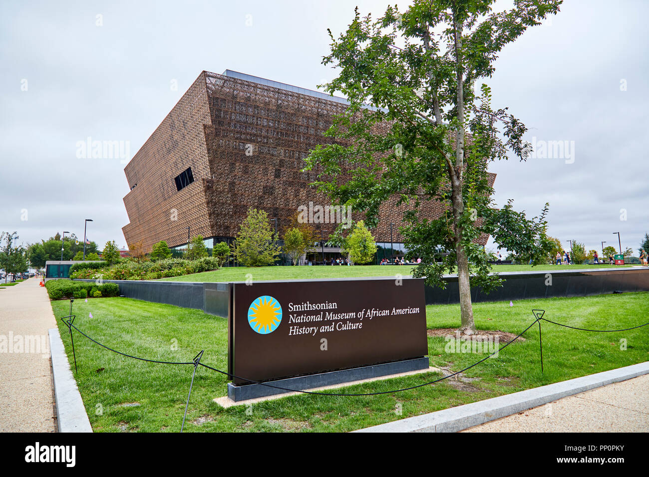 Washington DC, USA - September 14, 2018: National Museum of African American History and Culture exterior view with sign Stock Photo