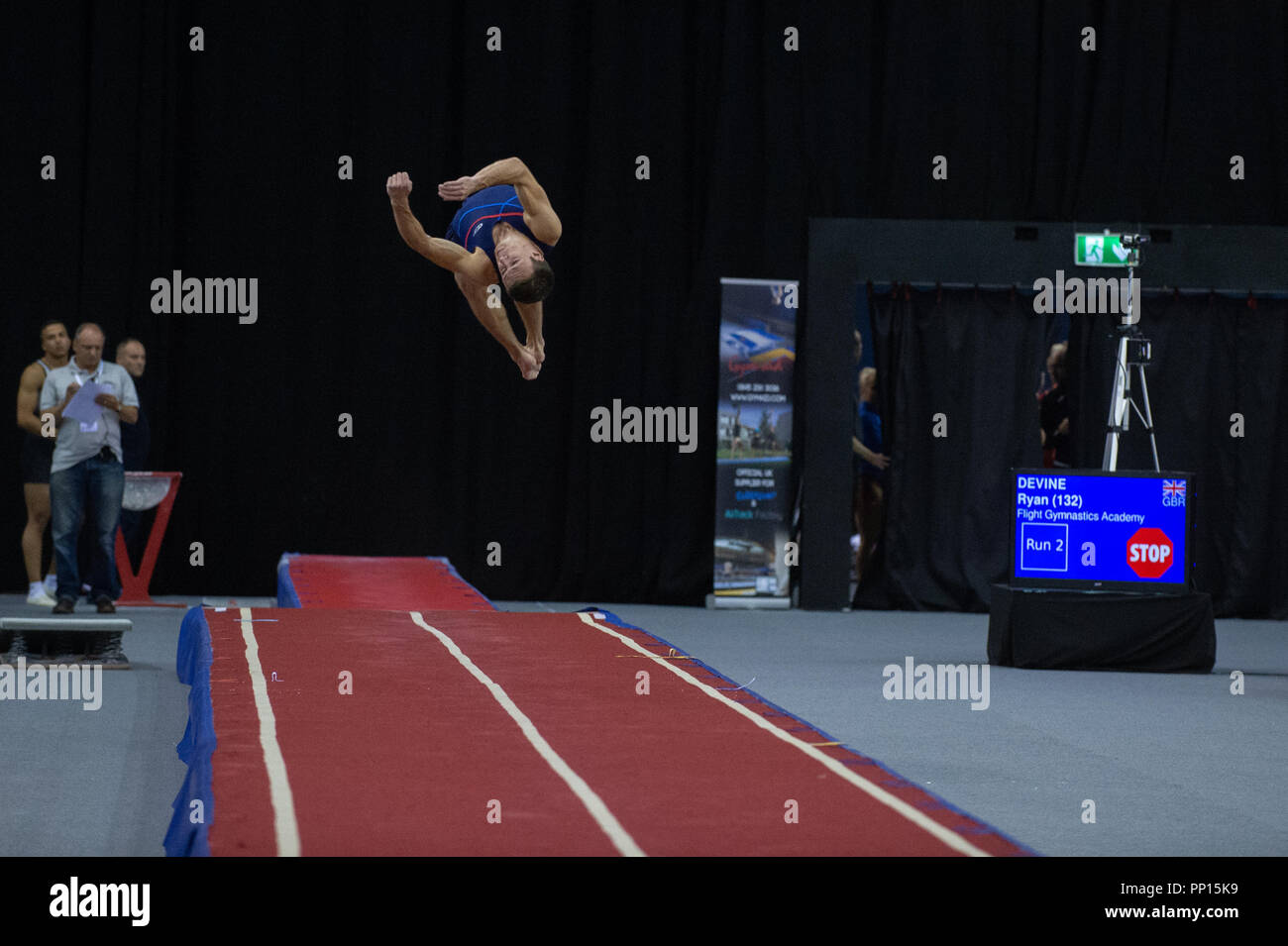 Andreas Adams Birmingham Uk 22nd September 2018 Andreas Adams Aberystwyth Gymnastics Completing A Pass During British