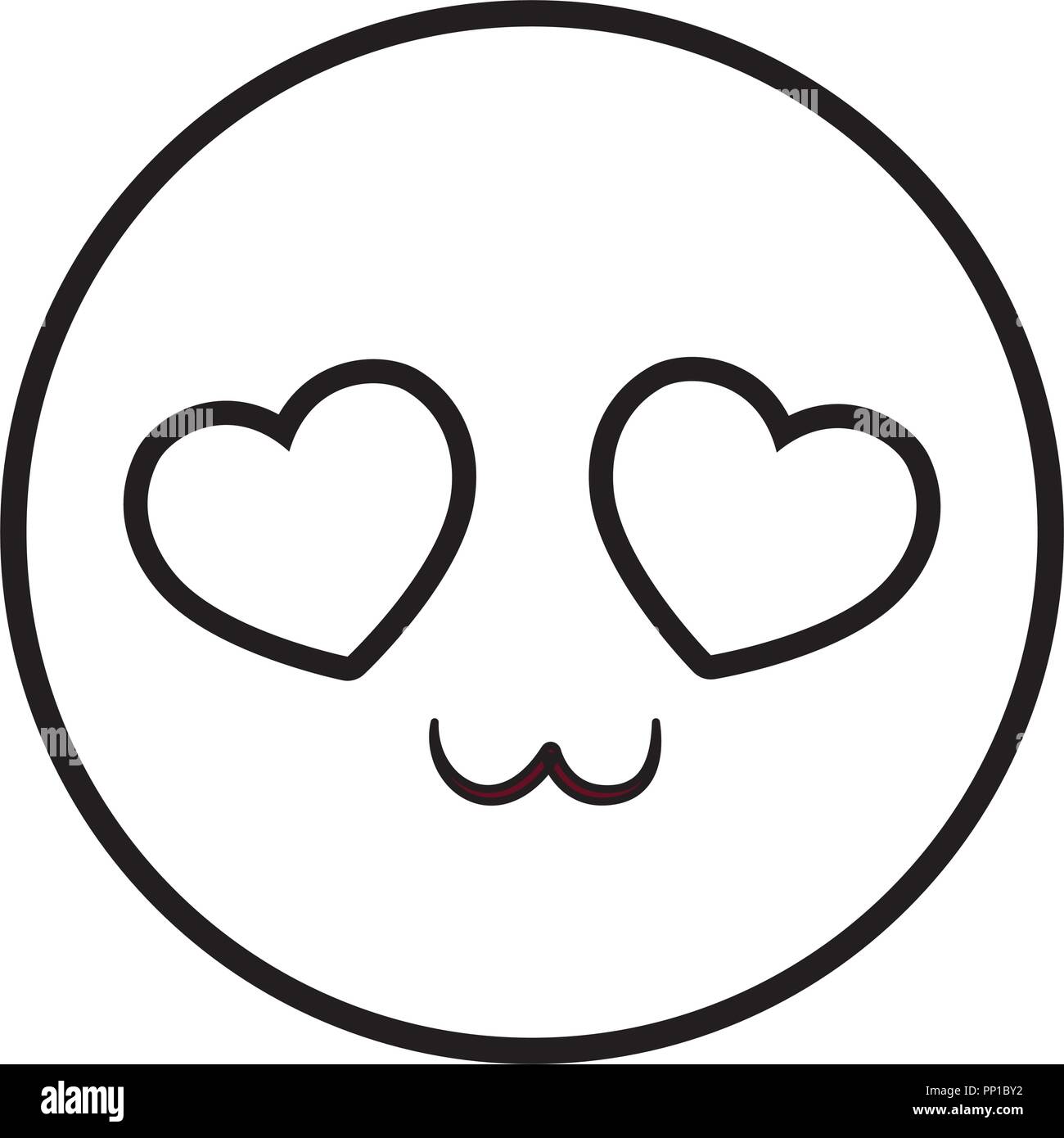 in love emoji icon over white background, vector illustration ...