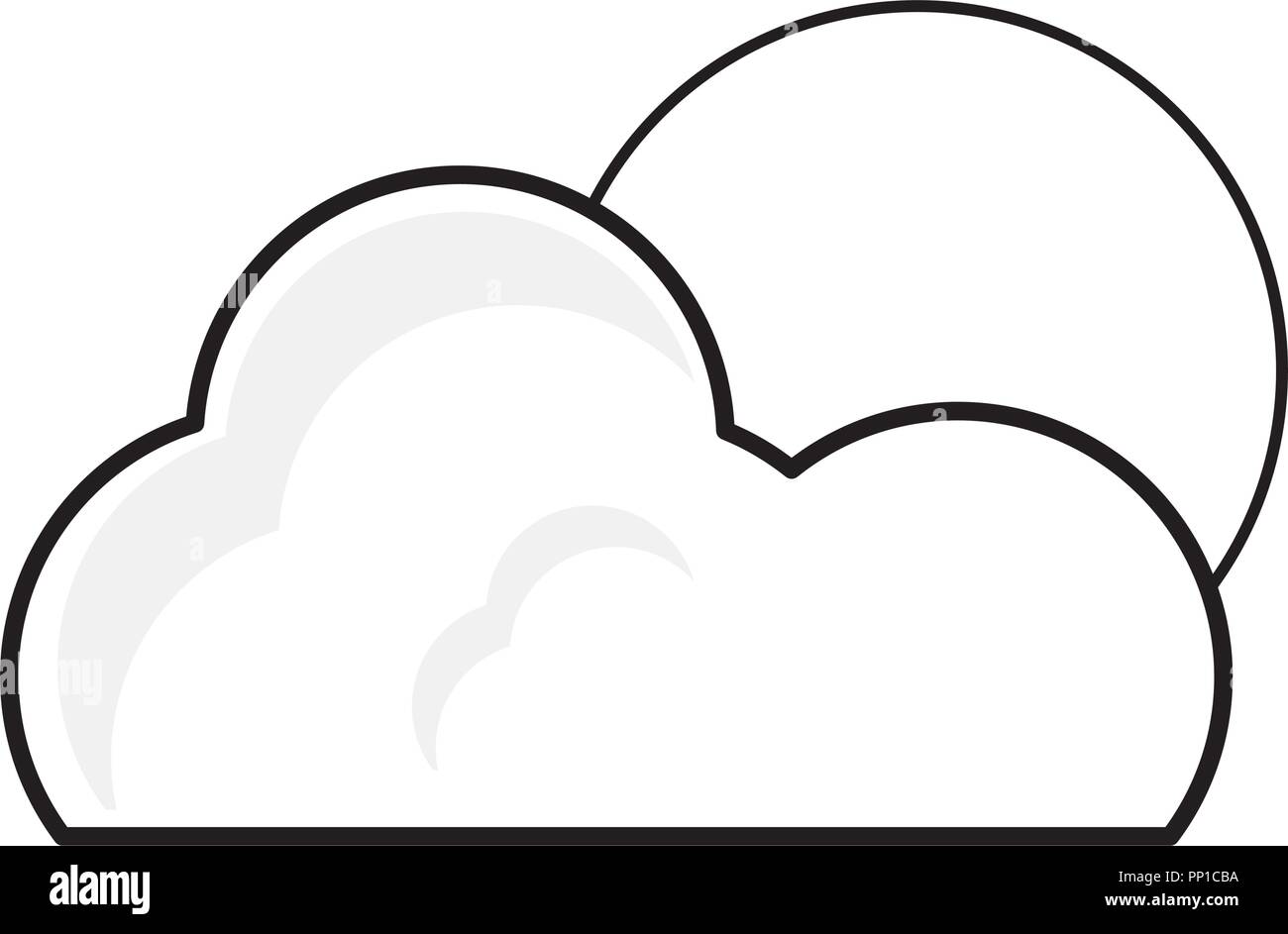 cloud and sun over white background, vector illustration Stock Vector ...