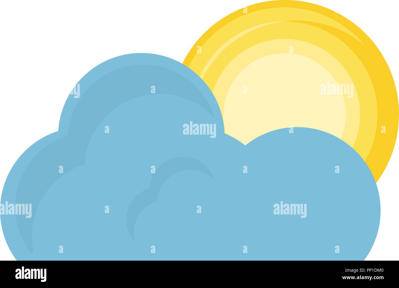 cloud and sun over white background, vector illustration Stock Vector ...