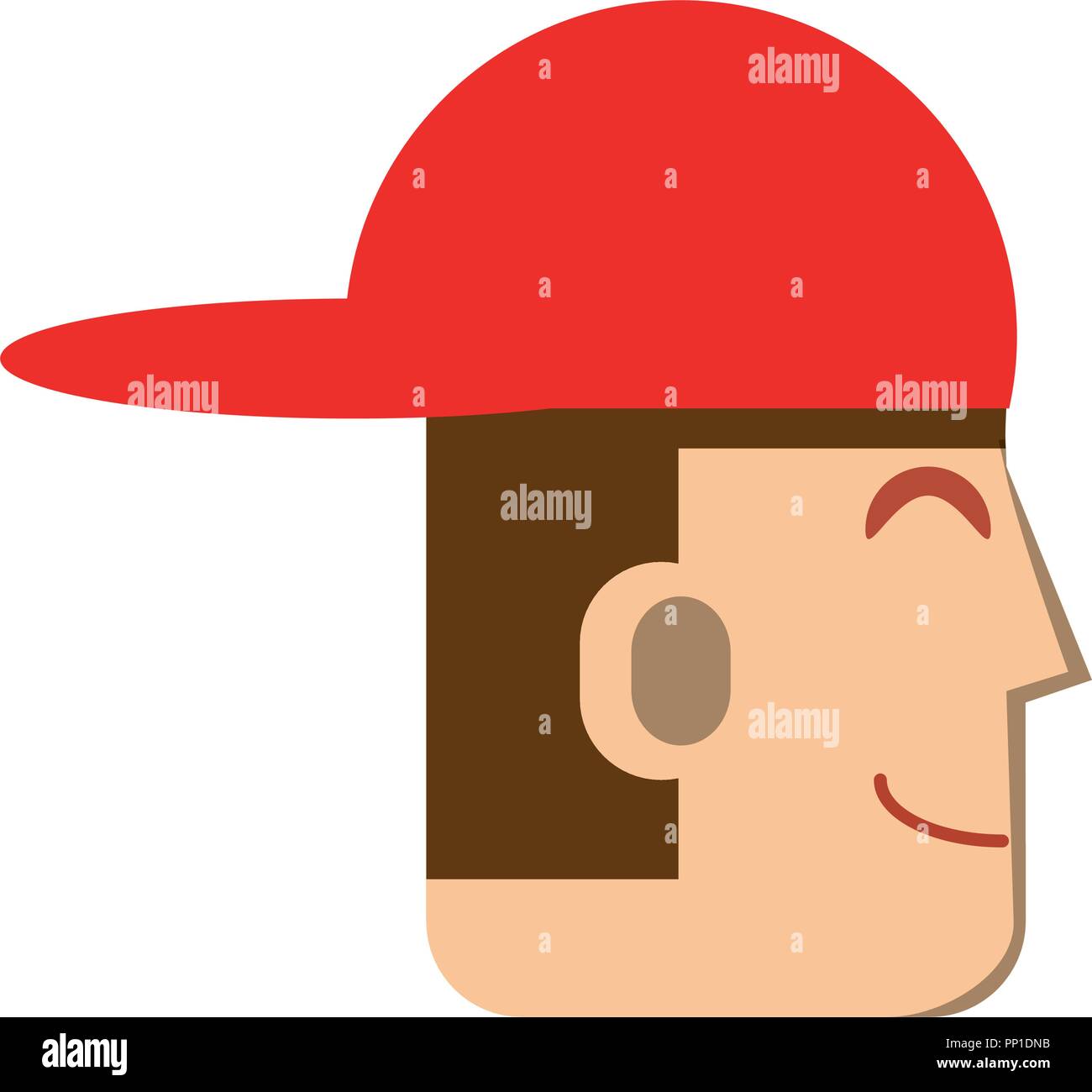 cartoon man wearing a cap over white background, vector illustration ...