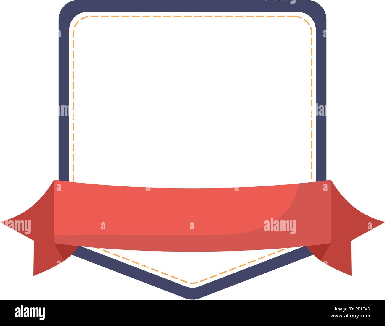 decorative frame and ribbon over white background, vector illustration ...