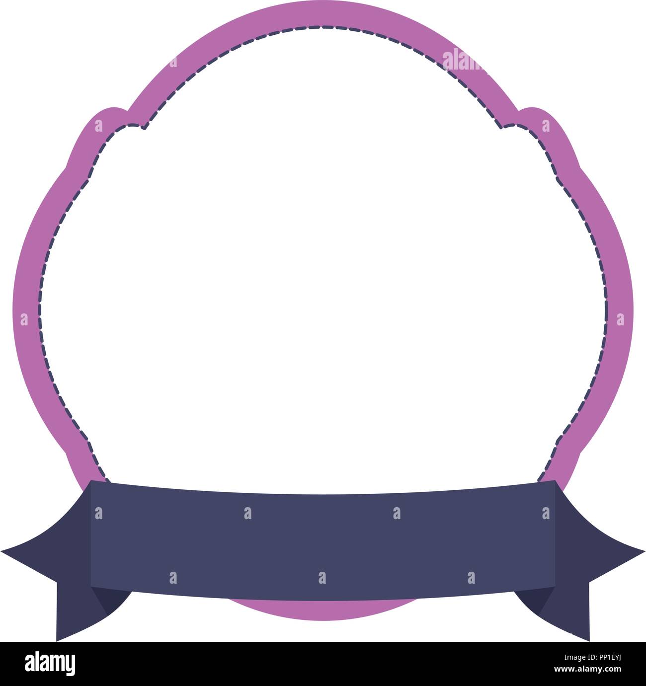 decorative frame and ribbon over white background, vector illustration ...