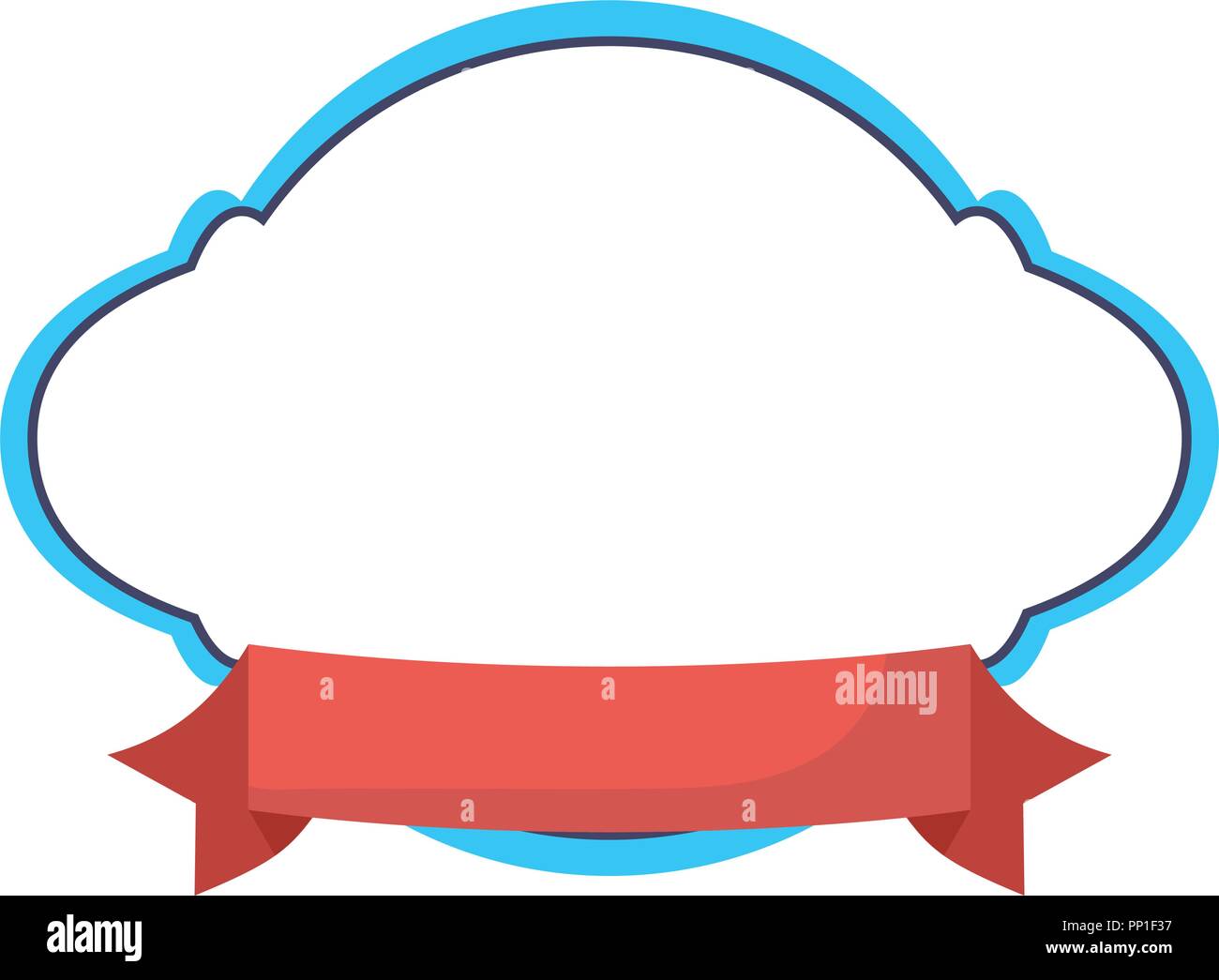 decorative frame and ribbon over white background, vector illustration ...