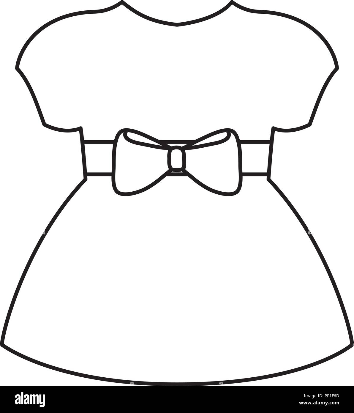 baby girl dress icon over white background, vector illustration Stock