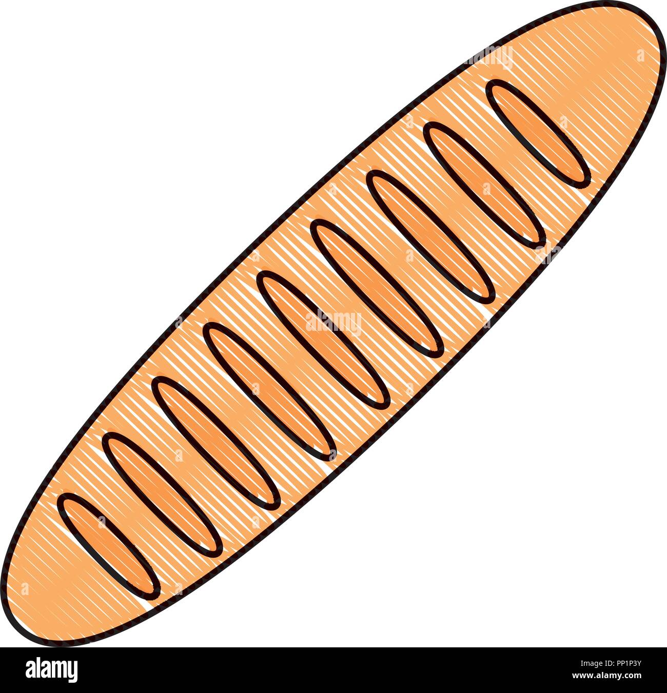 french baguette loaf fresh breakfast vector illustration Stock Vector ...