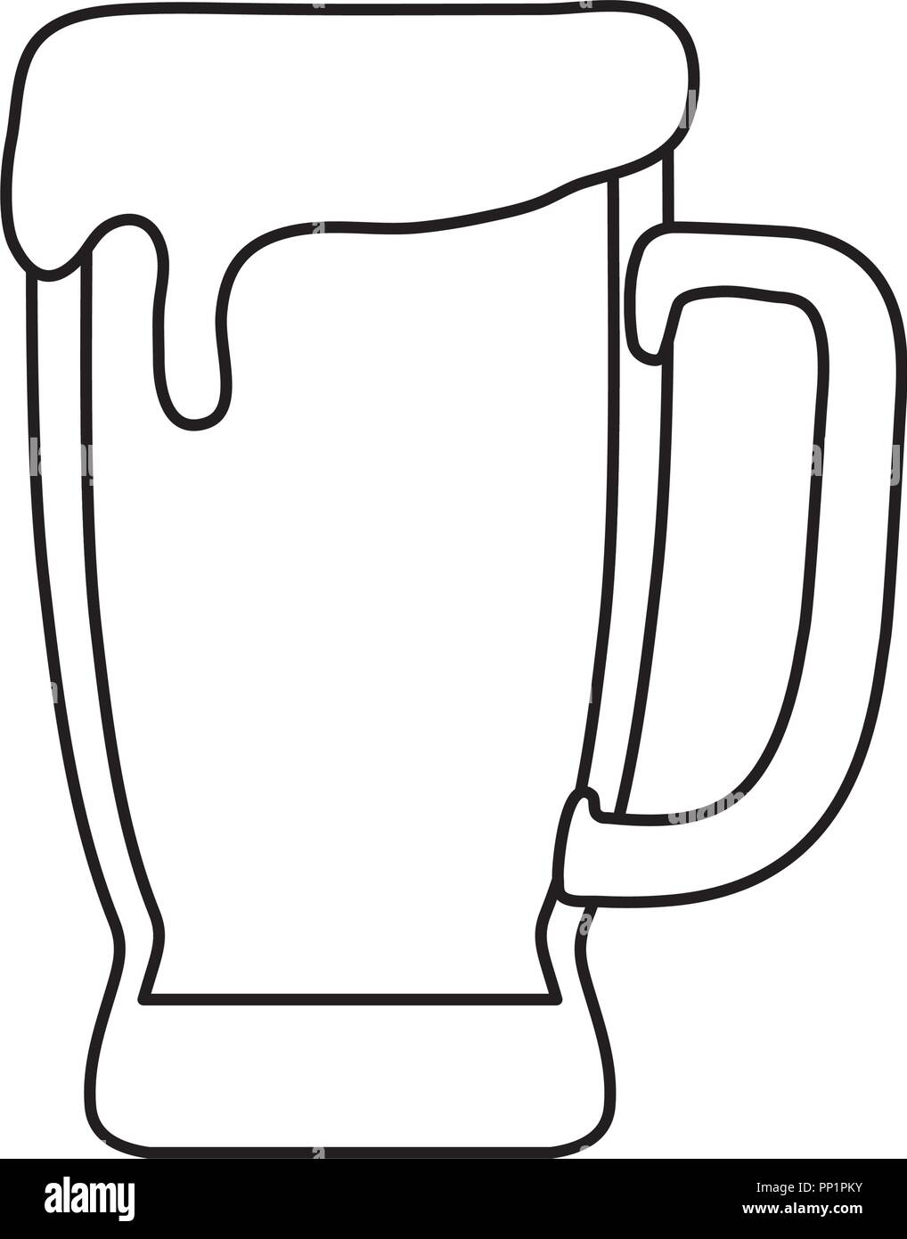 beer mug icon over white background, vector illustration Stock Vector