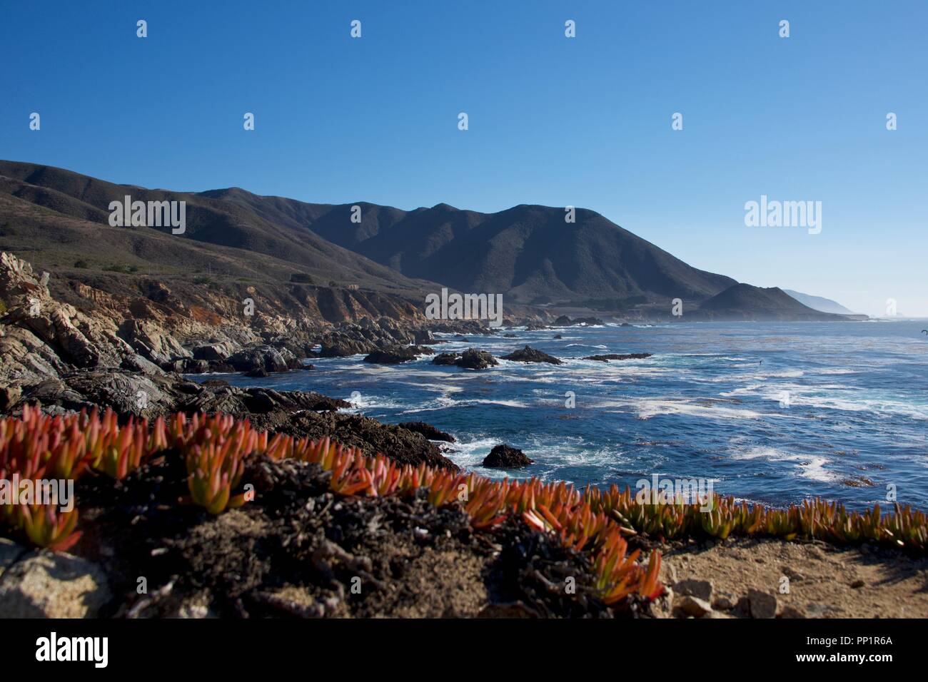 Views along the Pacific Coast Highway in Big Sur, California Stock ...