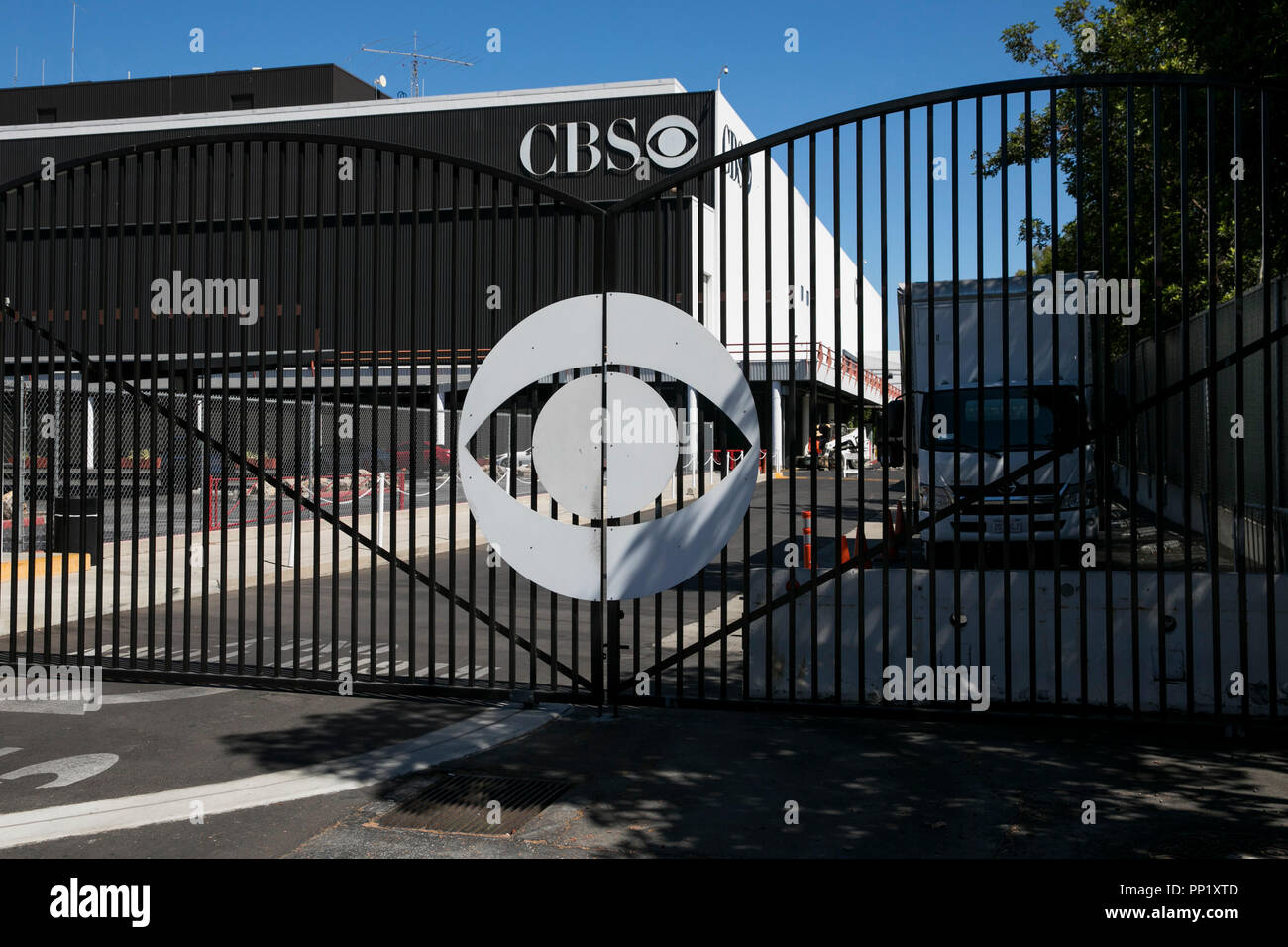 A logo sign outside of CBS Television City in Los Angeles, California on September 15, 2018. Stock Photo