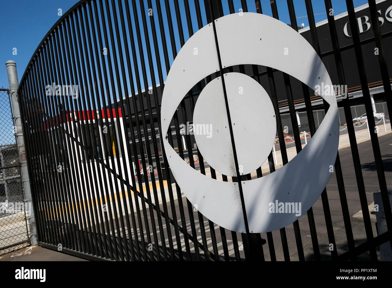 A logo sign outside of CBS Television City in Los Angeles, California on September 15, 2018. Stock Photo