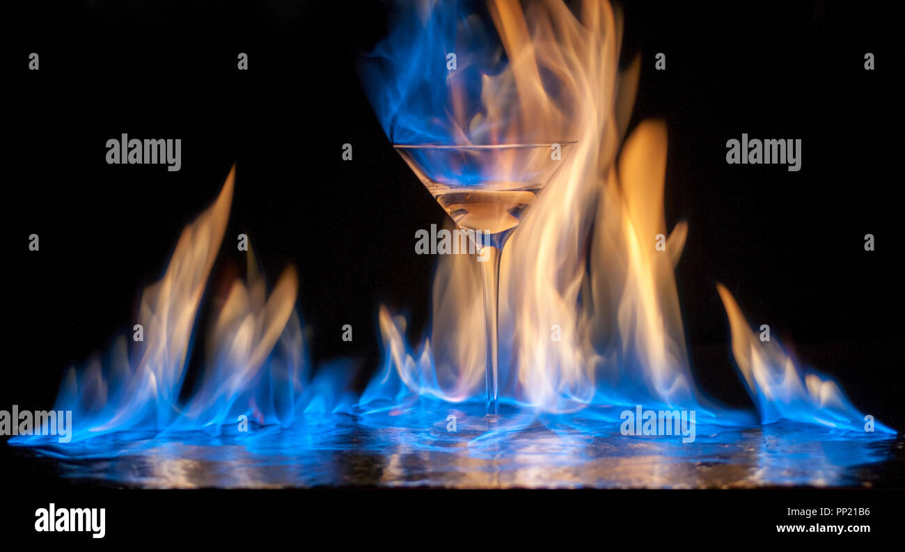 Playing with fire is part of the 'Four Elements' portfolio. Stock Photo