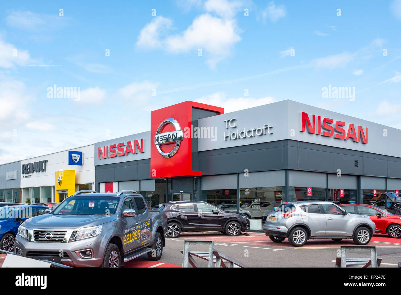 Holdcroft Nissan car dealer in Crewe Cheshire UK Stock Photo