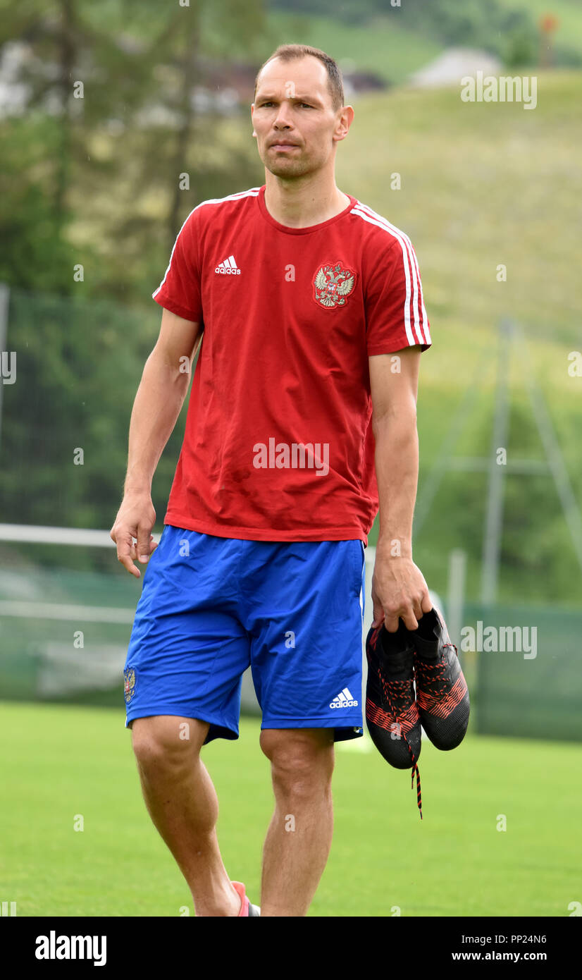 Neustift, Tirol, Austria May 22, 2018. Russian football player Sergei