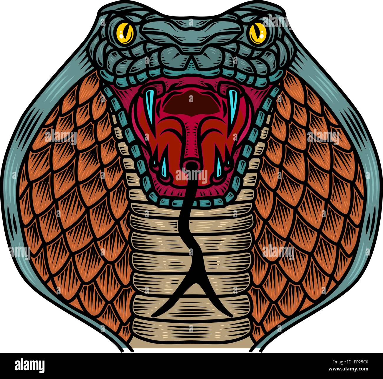 King Cobra Snake Head Tattoo