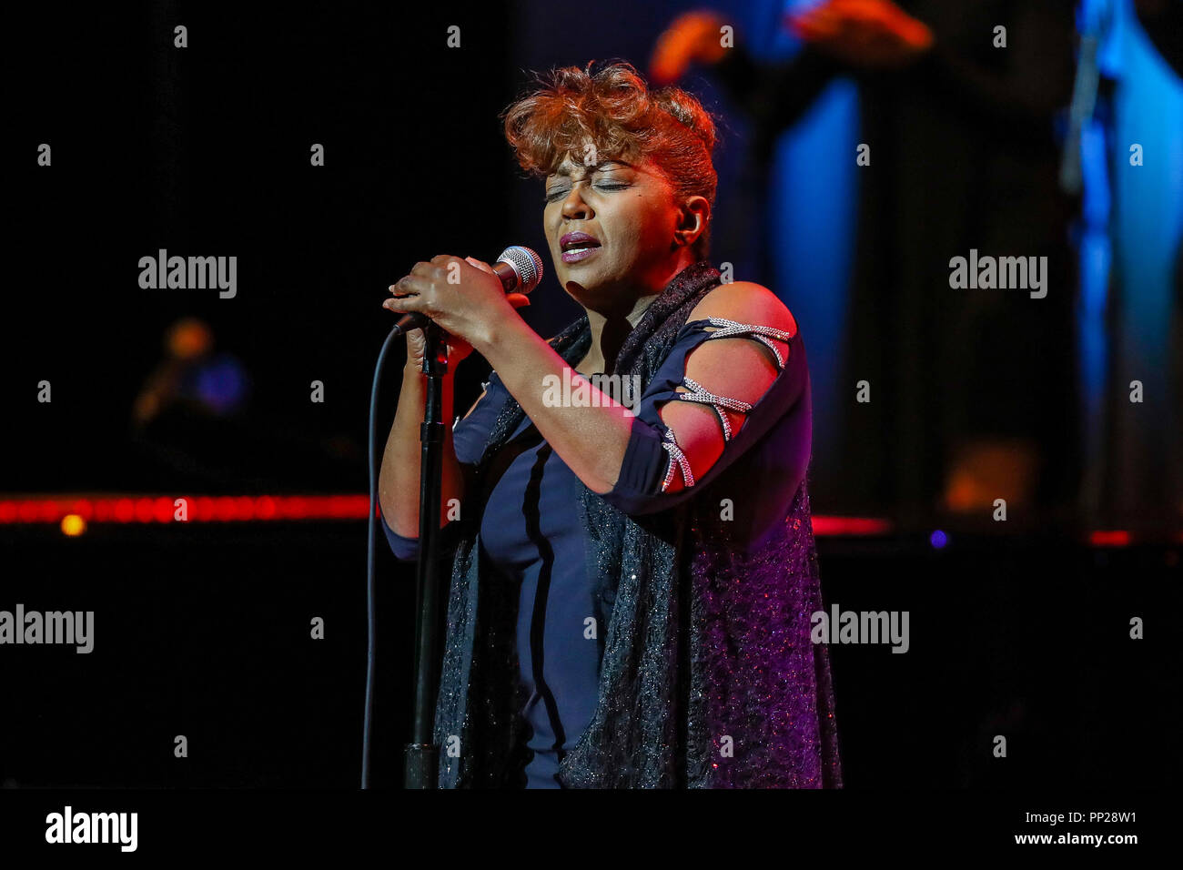 Music Artist ANITA BAKER performs in North Carolina as part of her 2018 Tour.  Anita Denise Baker is an American singer-songwriter. Baker has won eight  Grammy Awards and has five platinum albums