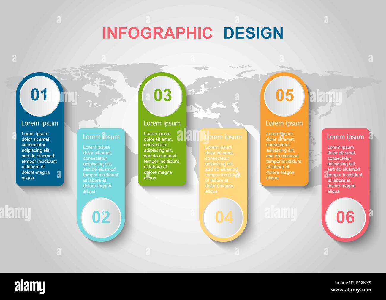 Infographic design template with elements. Can be used for business step options. Stock Vector