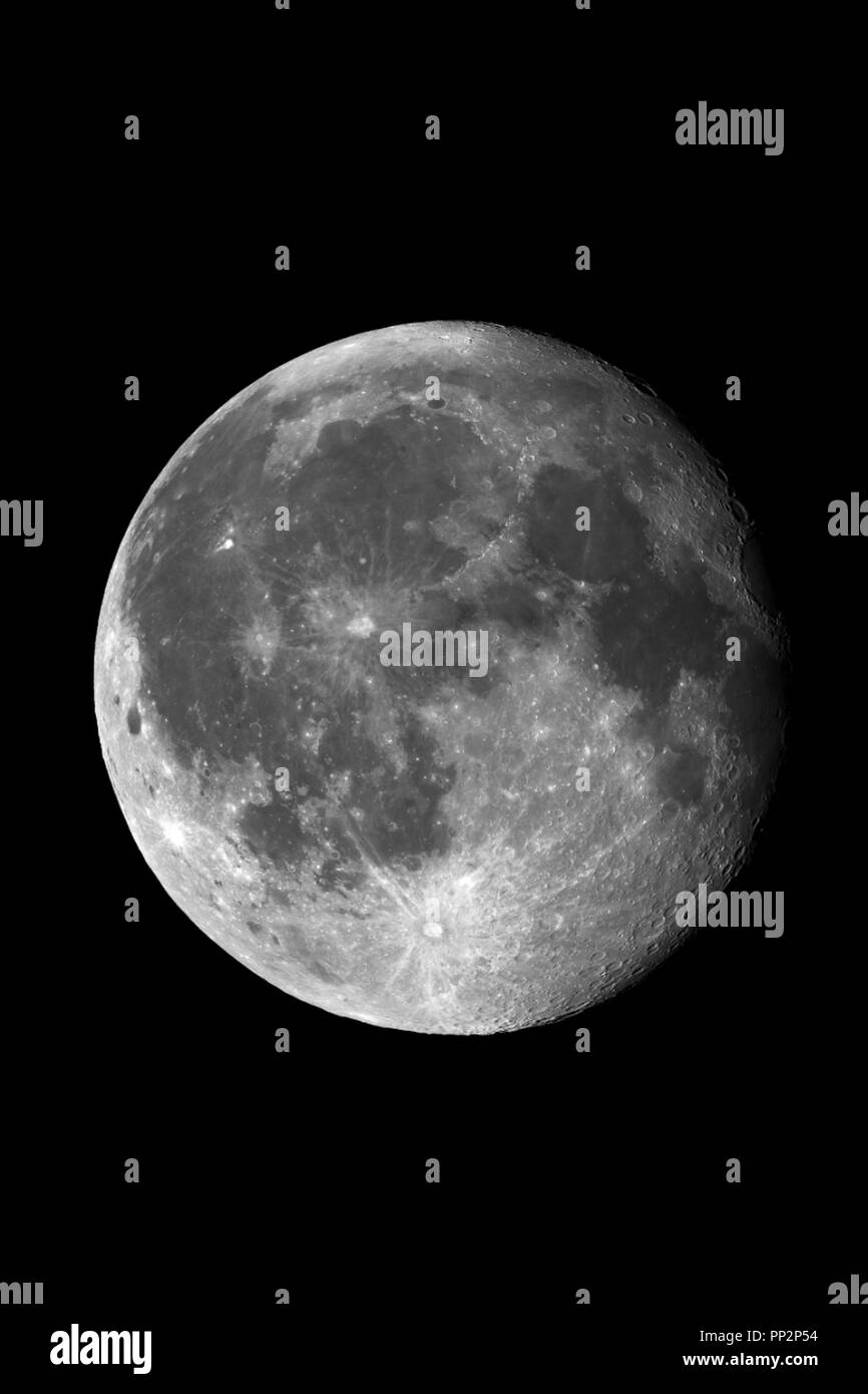 Full moon on the dark night Stock Photo