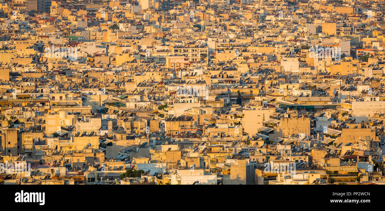 Typical urban development in Athens Stock Photo