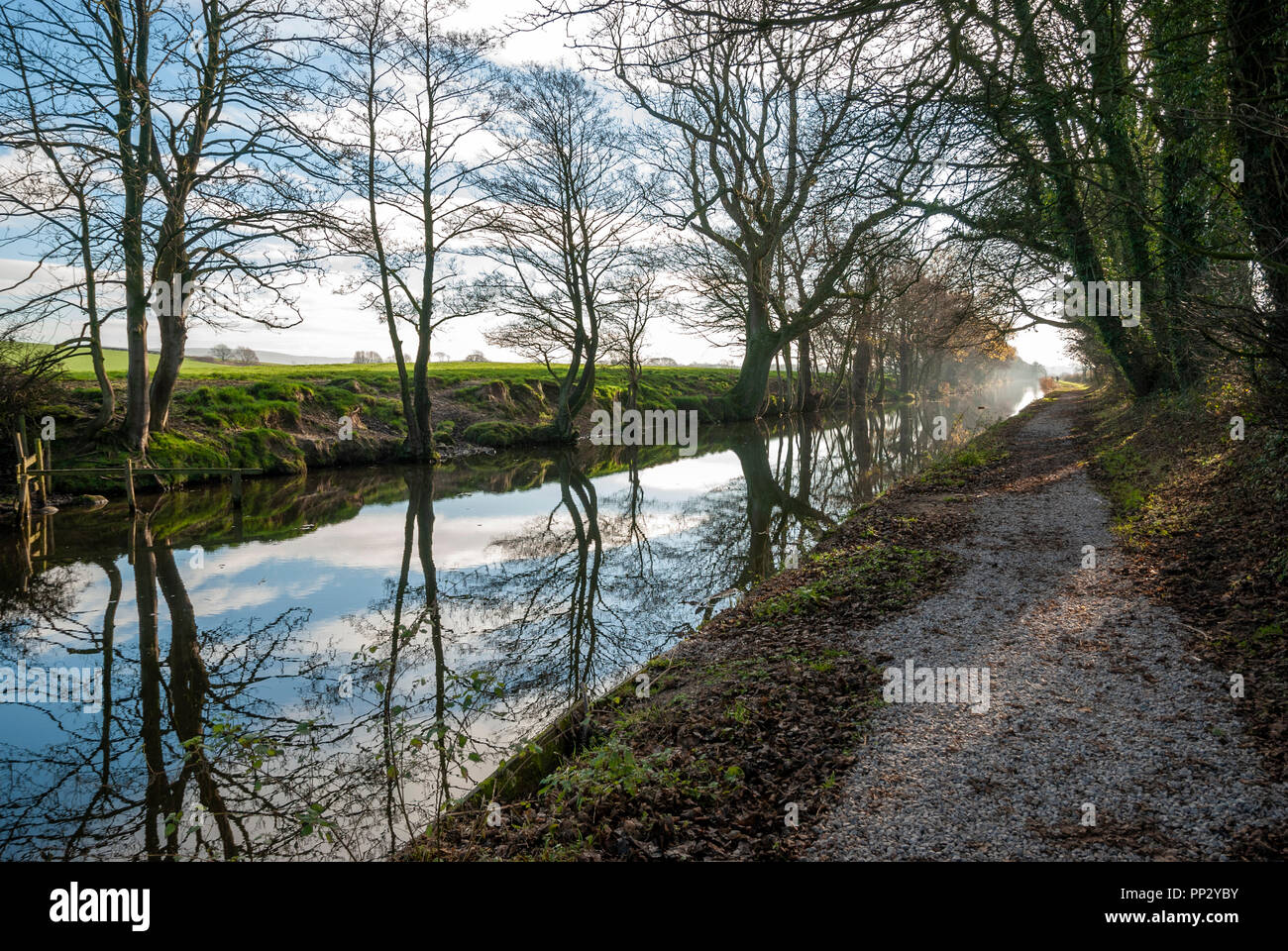 Lancaster Canal near Galgate, Lancashire, UK Stock Photo