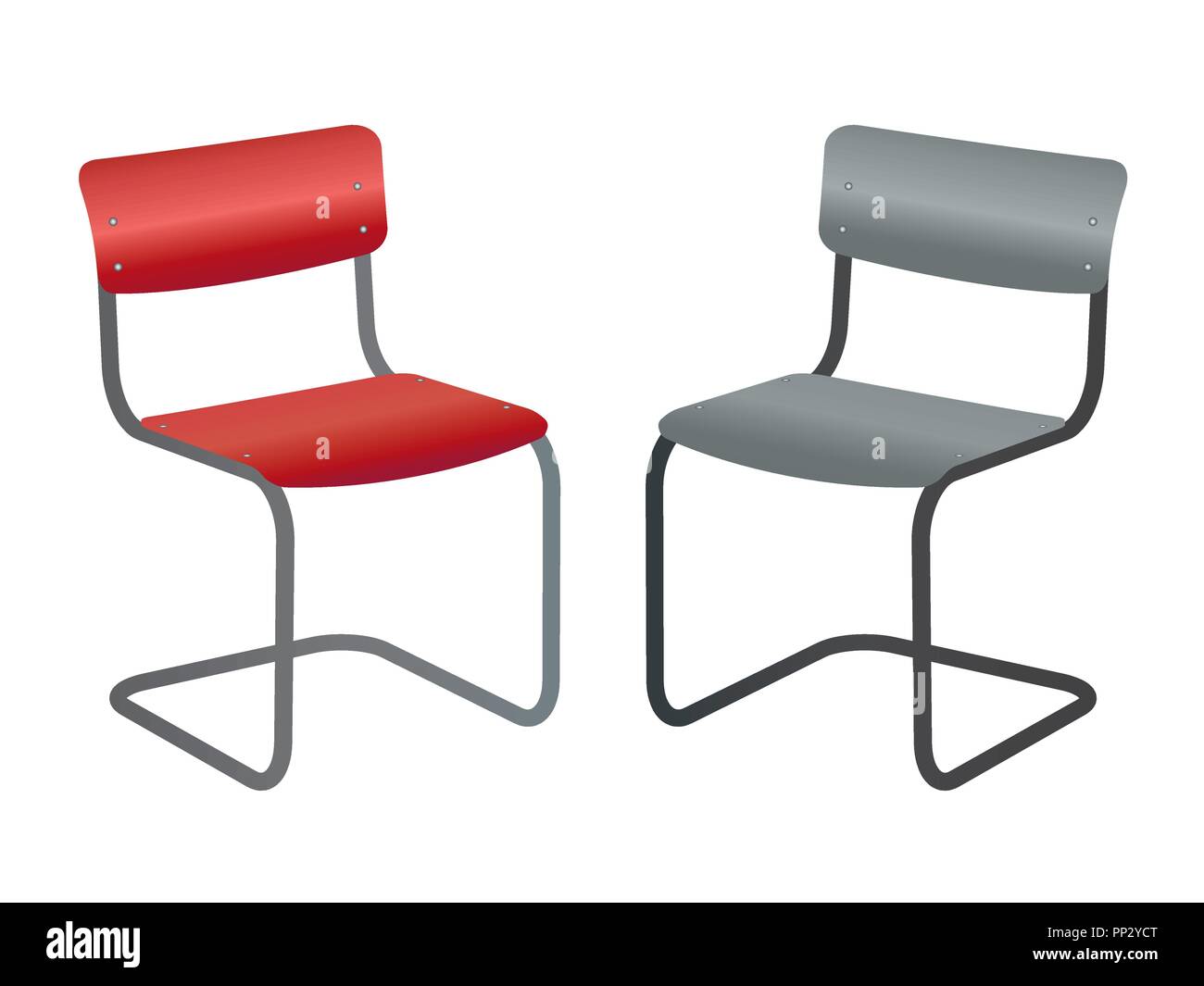 Vector illustration modern chair in 3D style. Isolated. Stock Vector