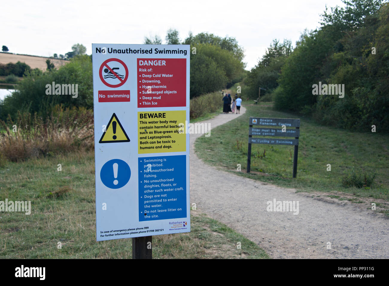 A Safety Notice for Parks and public conservation areas in Britain. Stock Photo